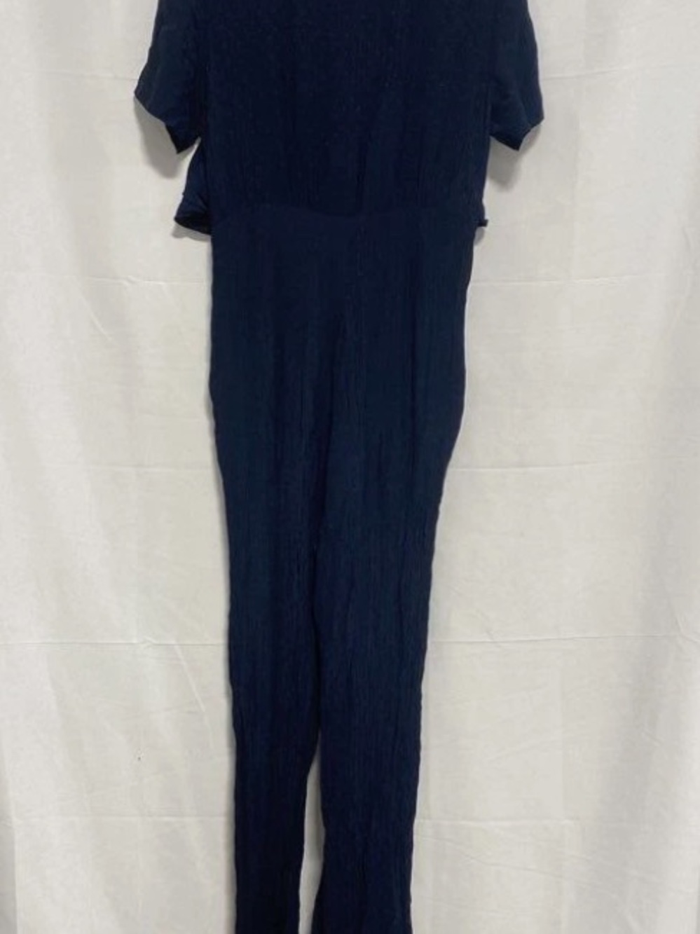 Elegant Navy Short-Sleeve Jumpsuit